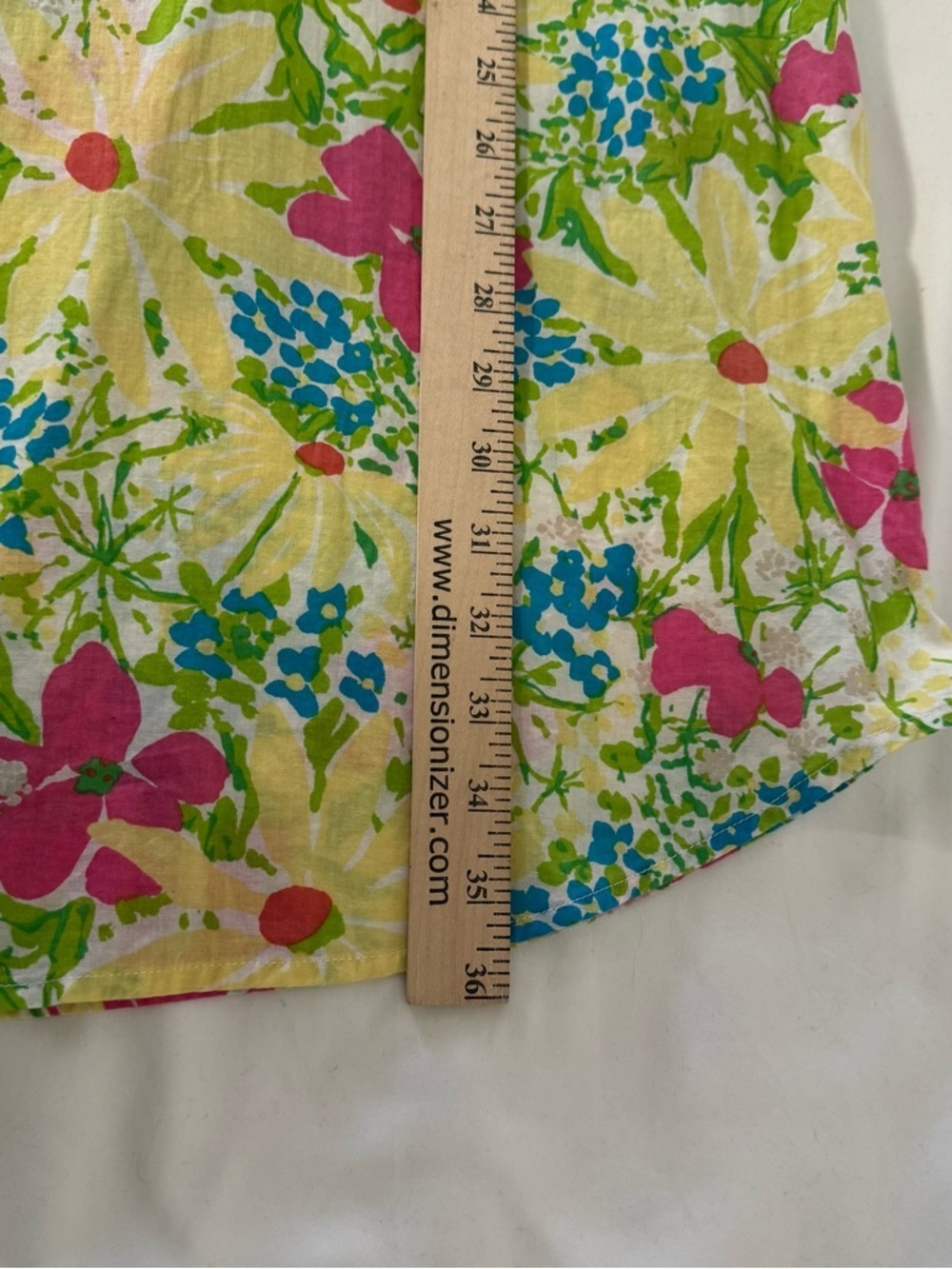 Lilly Pulitzer Women’s Medium Yellow Floral Mini Shirt Dress 100% Cotton Belt - Picture 12 of 12